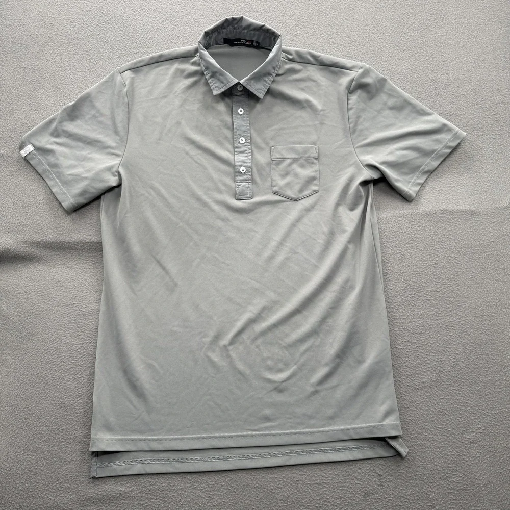 RLX Ralph Lauren Polo Shirt Mens Medium Gray Wicking Golf Performance Stretch